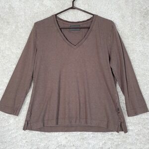 Oska Womens Hemp Blend V Neck‎ Top Size Medium Eco Minimalist Quiet Luxury
